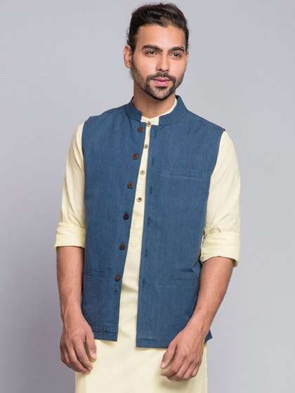 Fabindia Woven Design
                      Pure Cotton Nehru Jacket
