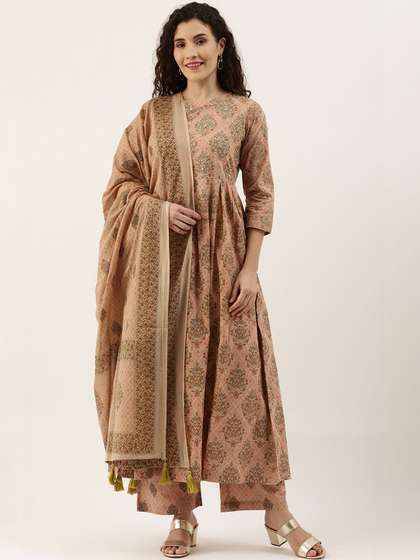 KALINI Floral
                        Printed Cotton Dupatta with Tassles