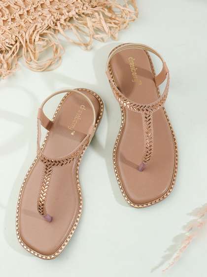DressBerry Women
                        Textured T-Strap Flats