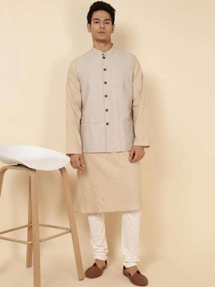 Fabindia Cotton Woven
                      Nehru Jacket