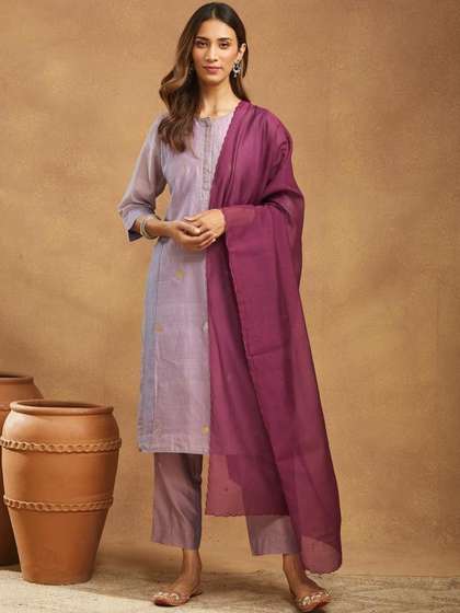 Fabindia Embroidered
                        Cotton Silk Dupatta
