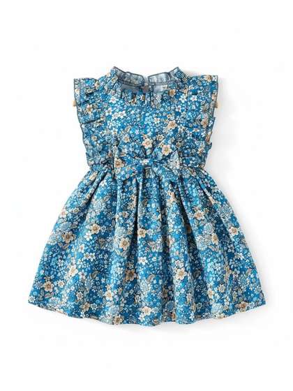 YK Floral Print A-Line
                      Dress