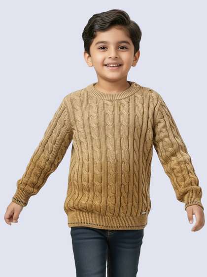 Yellow Apple Boys
                      Cable Knit Woollen Pullover