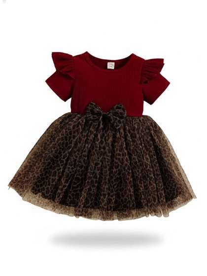 YK Embellished Flutter
                    Sleeve A-Line Dress