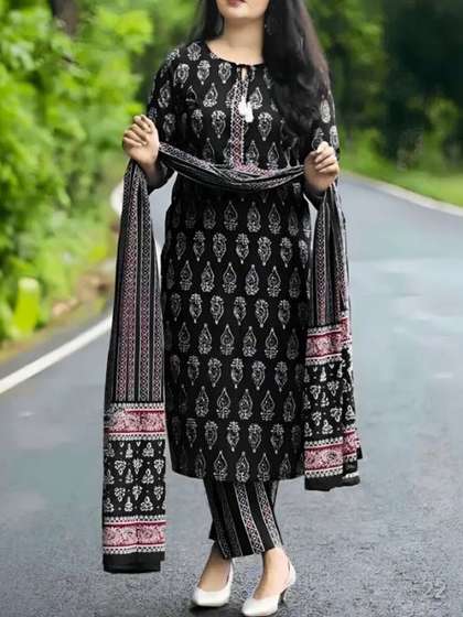 KALINI Women
                          Ethnic Motifs Printed Regular Kurta with
                          Trousers & With Dupatta