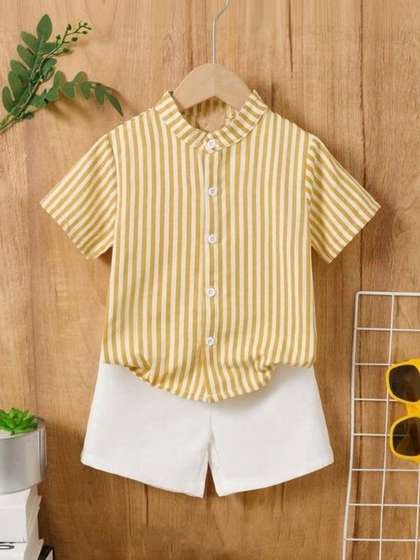 FASTDEAL Boys Striped
                      Shirt with Shorts