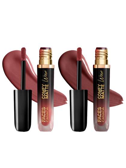 FACES CANADA Set Of
                        2 Comfy Matte Wow Liquid Lipstick - 3.8 ml Each
                        - 01 & 07