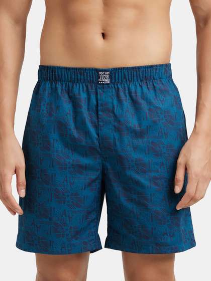 Jockey Super Combed
                        Mercerized Cotton Woven Printed Boxer Shorts
                        With Side Pockets - Us57