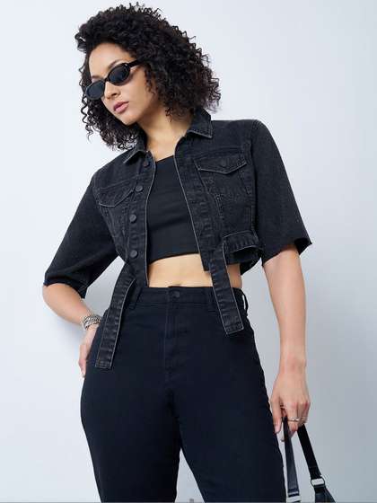 SF JEANS by
                        Pantaloons Women Crop Denim Jacket