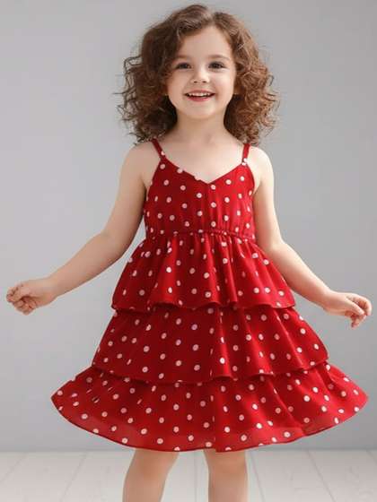 Sangria Girls Printed
                    Pure Cotton Fit & Flare Knee Length Dress