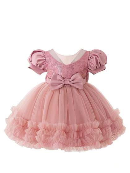 YK Print Puff Sleeve
                    A-Line Dress