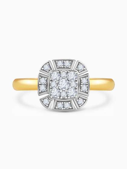 GIVA 14KT White Gold
                        Aurelia Charm Diamond Studded Ring - 1.33 g