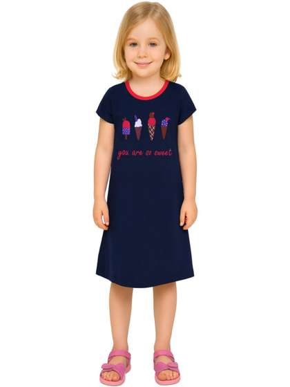 Inhika Girls Printed
                    Pure Cotton Nightdress