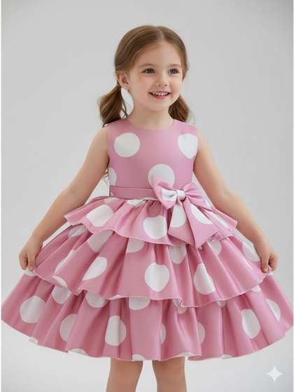Sangria Girls Printed
                    Pure Cotton Round Neck Fit & Flare Knee Length
                    Dress