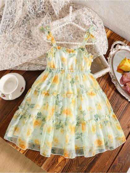 Sangria Printed Cotton
                    Round Neck Fit & Flare Knee Length Dresses