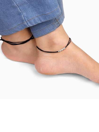 GIVA Rhodium-Plated
                        Anklet