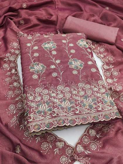 KALINI Embroidered
                        Unstitched Dress Material