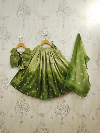 Sangria Girls Printed
                    V-Neck Flared Lehenga Choli