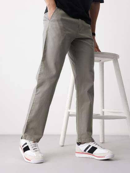 Mast & Harbour
                        Flat-Front Casual Trousers