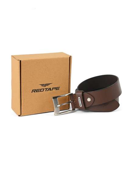 Red Tape Men Brown
                    Textured Leather Belt