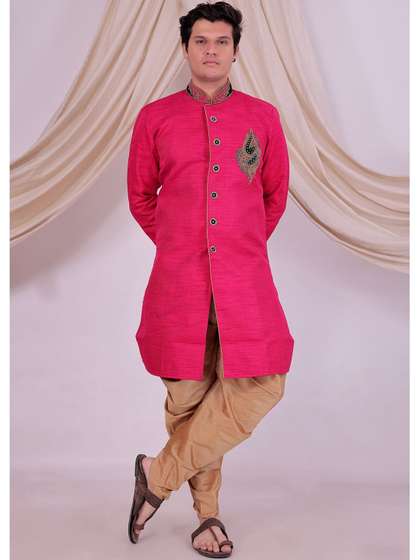 Desibutik
                        Embroidered Mandarin Collar Sherwani