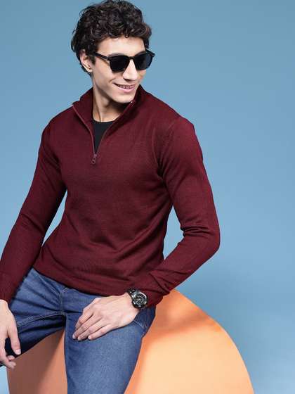 HERE&NOW Mock
                        Collar Knitted Sweaters