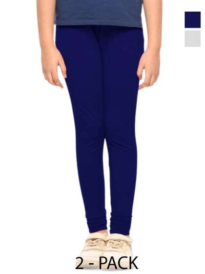 YK Girls Pack Of 2
                    Cotton Churidar Length Leggings