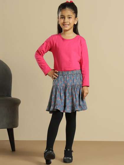 Miyo Printed Above Knee
                    A-Line Skirts