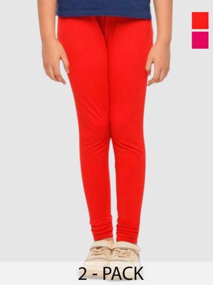 YK Girls Pack of 2
                    Cotton Churidar Length Leggings