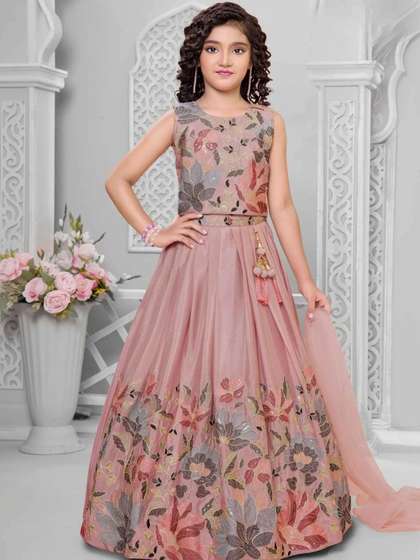 Lagorii Girls
                        Embroidered Sequinned Semi-Stitched Lehenga
                        & Blouse With Dupatta