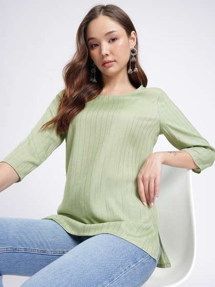 Anouk Rustic Striped Straight Kurti