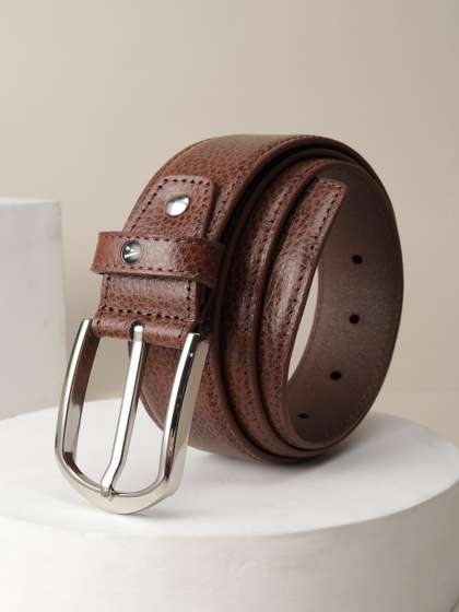 Van Heusen Men Textured
                    Leather Belt