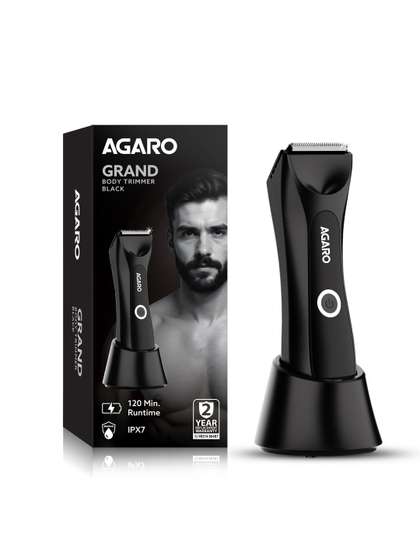 Agaro Cordless Grand
                    Body & Beard Trimmer - Ceramic Blades, IPX7 LED
                    Torch - Black