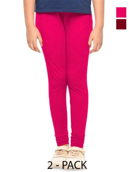 YK Girls Pack of 2
                    Cotton Churidar Length Leggings