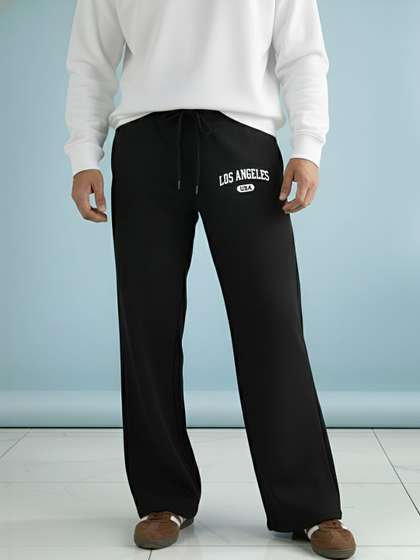 TEDWOODS Men Mid
                        Rise Wide Leg Track Pants