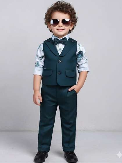 POOJATEX Boys Printed
                    Shirt with Trousers