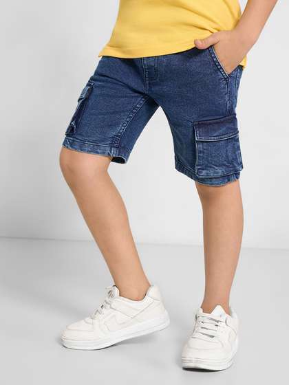 Pantaloons Junior Boys
                    Mid-Rise Washed Cargo Shorts