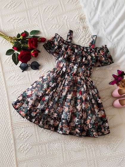DHARMIKAAY TRENDZ Floral
                    Print Fit & Flare Dress