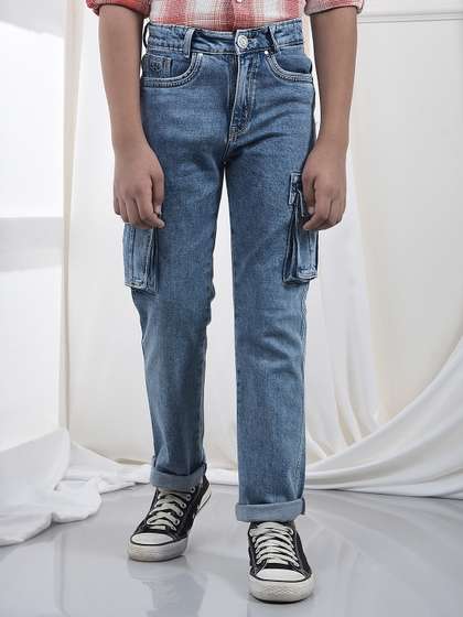 Crimsoune Club Boys
                      Slim Fit Mid-Rise Cargo Jeans