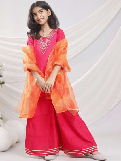 Sangria Girls
                      Embroidered Kurta & Sharara With Dupatta