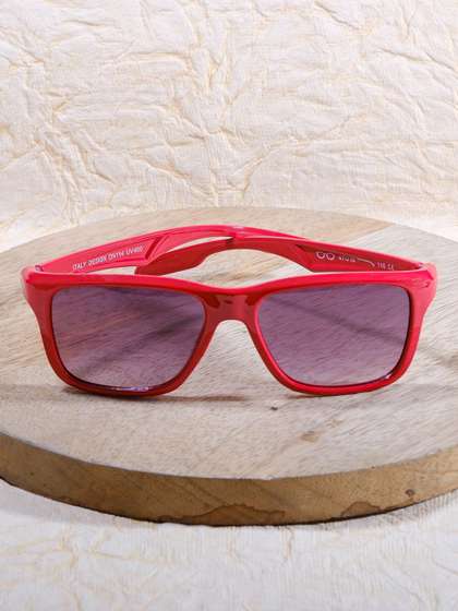 DukieKooky Unisex Kids
                      Black Lens & Red Square Sunglasses with
