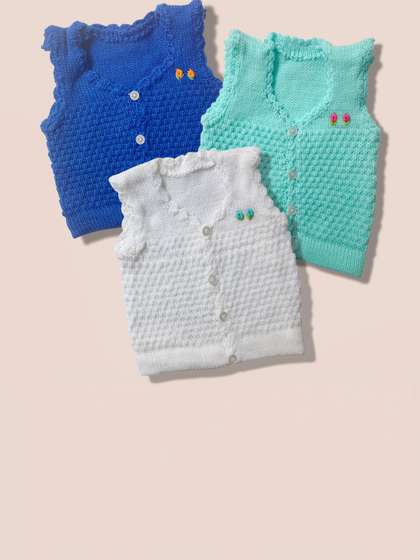 Little Dreams Grow with
                    Style Infants Pack Of 3 V Neck Buttoned Sweater