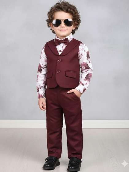 POOJATEX Boys Printed
                      Shirt with Trousers
