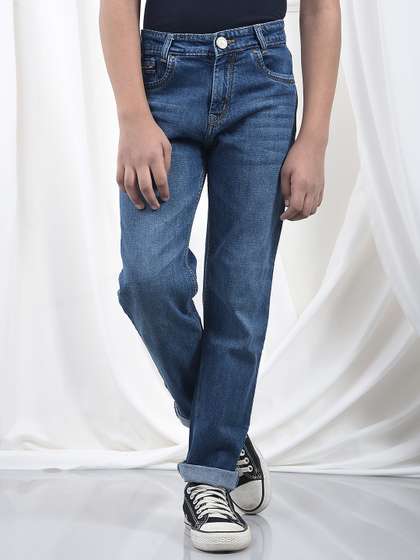 Crimsoune Club Boys
                    Straight Fit Mid-Rise Heavy Fade Stretchable Jeans