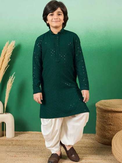 VADLI FASHION Boys
                    Ethnic Motifs Regular Sequinned Kurta with Dhoti
                    Pants