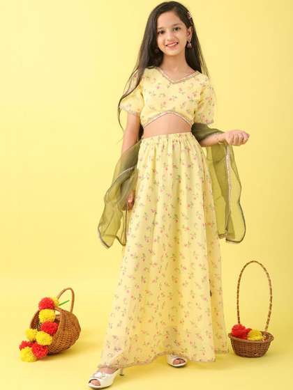 Sangria Girls Floral
                    Printed Flared Lehenga Choli