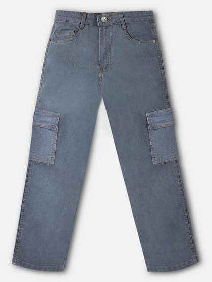Urbano Juniors Boys
                    Loose Baggy Fit Washed Stretchable Cargo Jeans