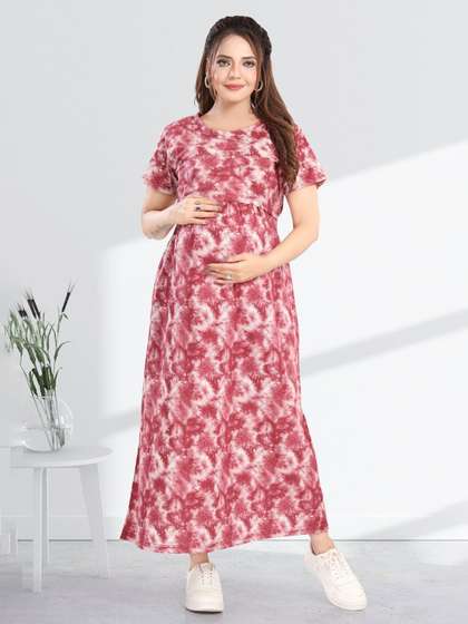 MomsBae Printed Maxi
                        Nightdress