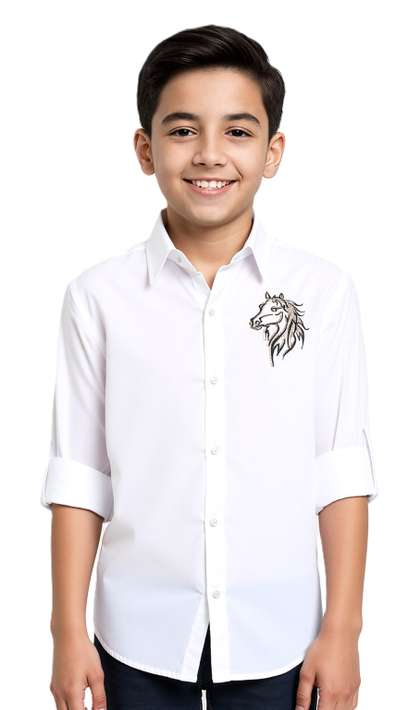 CHARCHIT Boys
                      Embroidered Casual Shirt
