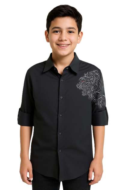 CHARCHIT Boys
                    Embroidered Regular Fit Shirt